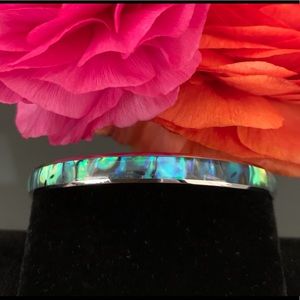 NEW! Abalone Shell/ Stainless Steel Bangle 1/4”